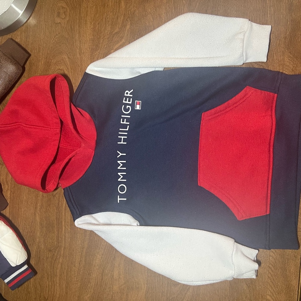 Tommy Hilfiger Navy and Red Hoodie
